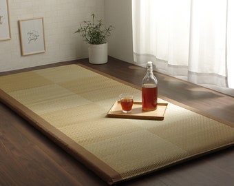 Tatami nap mat, 100% Japanese rush grass, 90×200cm Fluffy Foldable Sleeping mat Beige Traditional National Material, Japanese Craftsman 1372