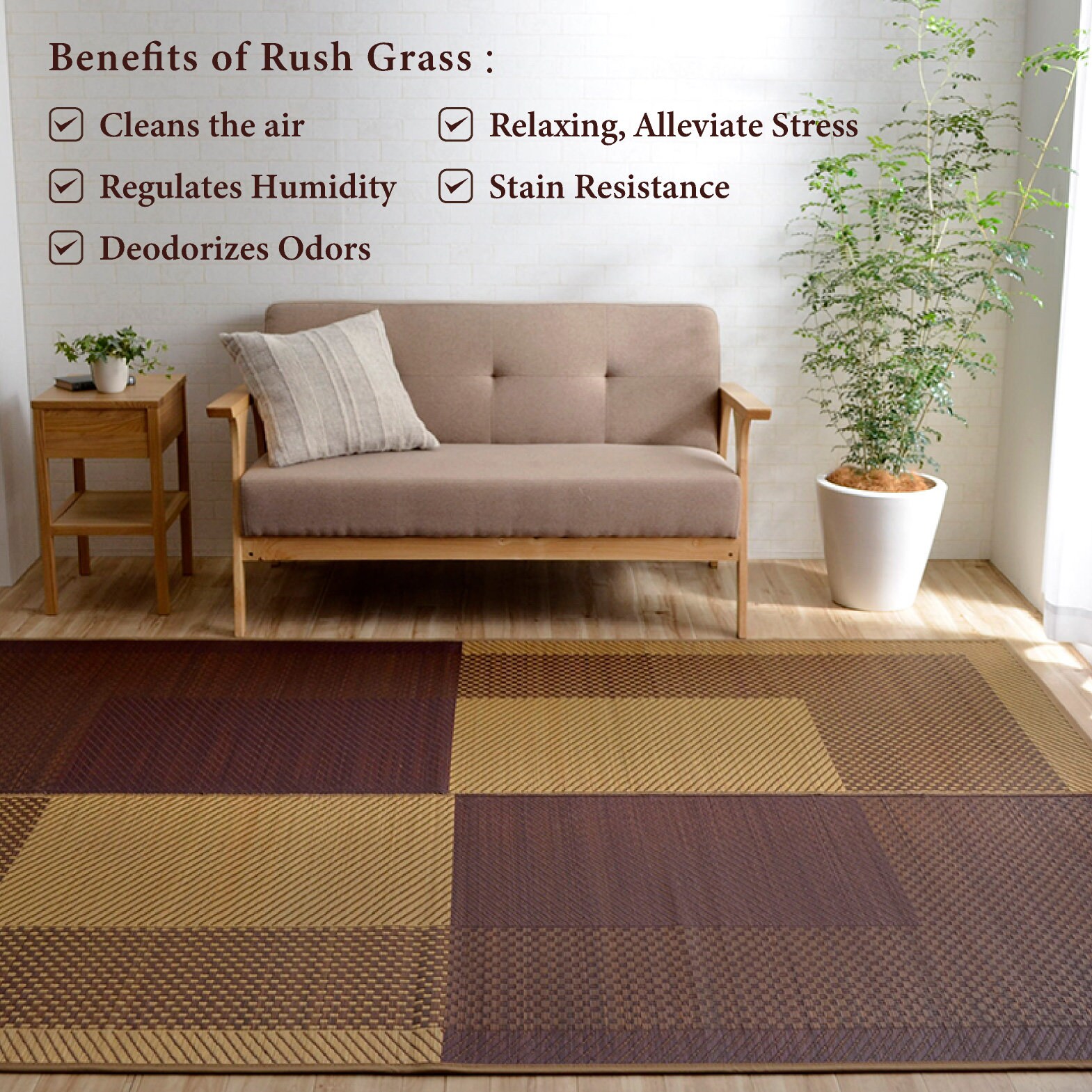 Tatami Mat Japanese Rush Grass, Area Rug Goza Igusa, Traditional
