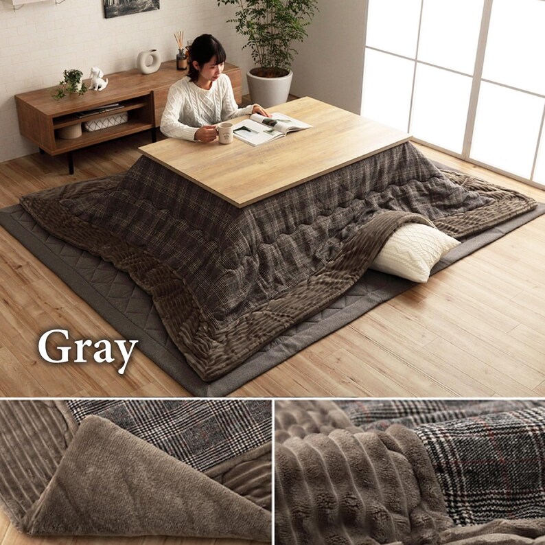 Kotatsu Futon Washable Japanese Comforter Fluffy Cotton Flannel Blanket - Thumbnail 2