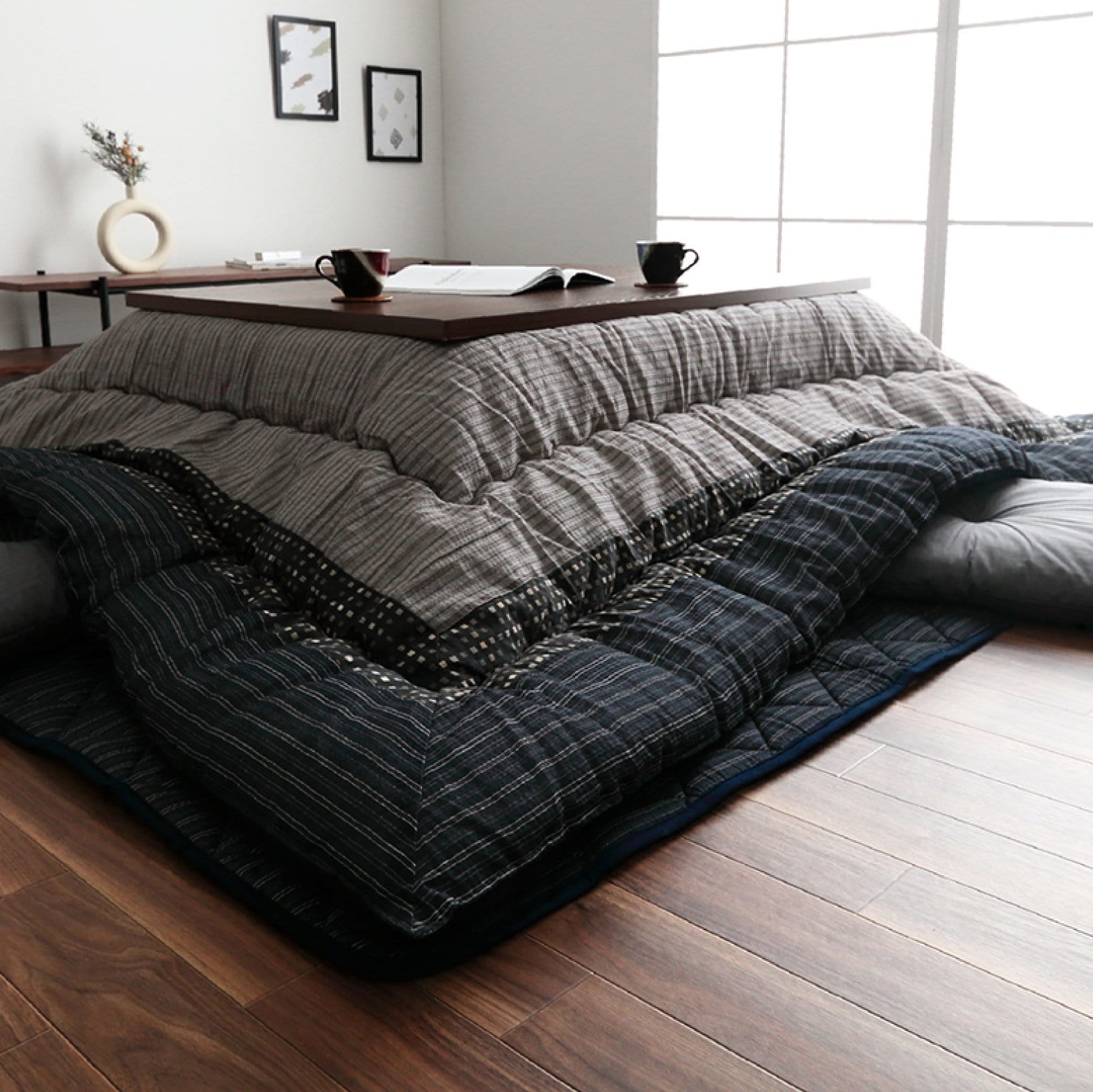 Kotatsu Futon & Mat Set Fluffy Premium Cotton Blanket Table Square