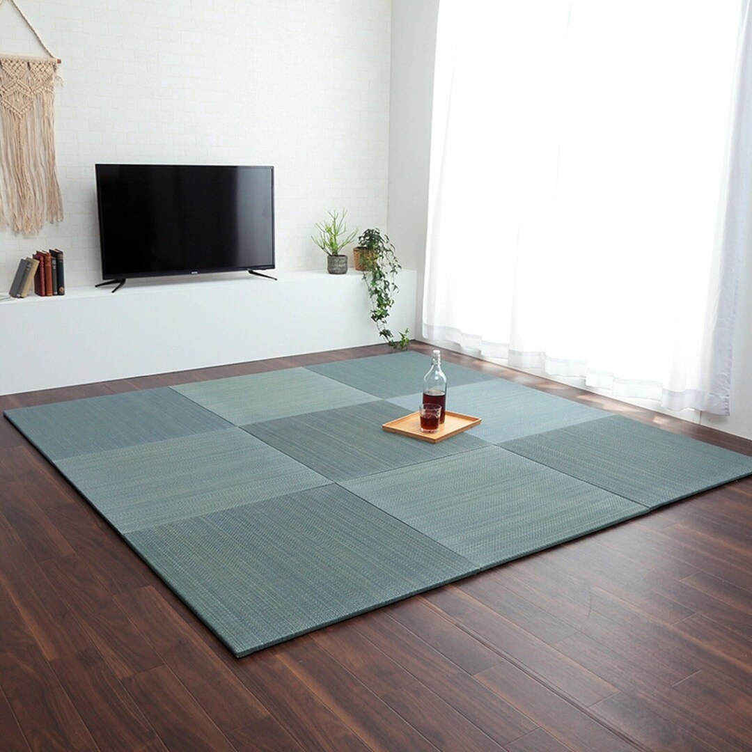 Unit Tatami Mat Japanese Rush Grass, Fluffy Area Rug Goza Igusa