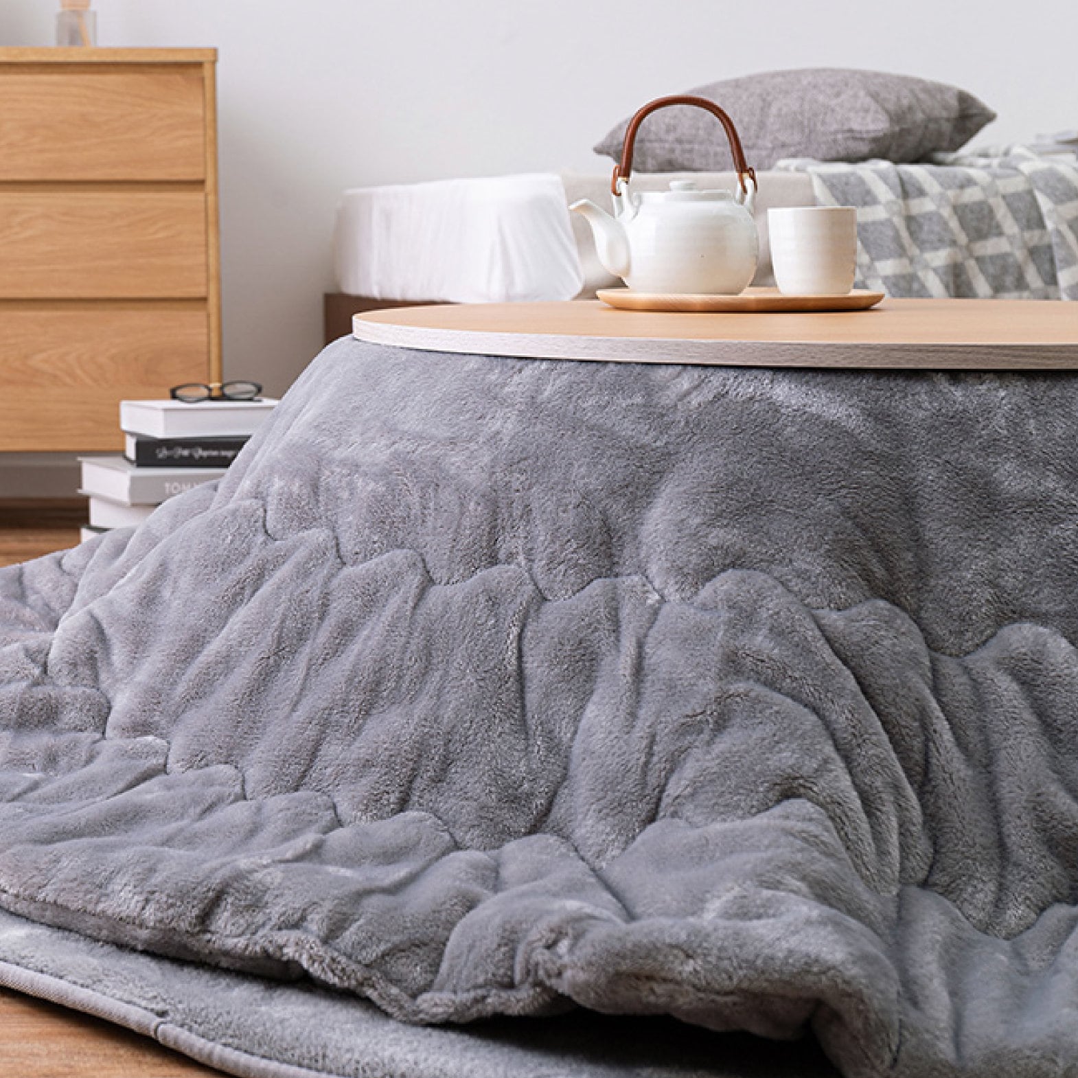 Kotatsu Futon Comforter Flannel Fluffy Washable Simple Blanket