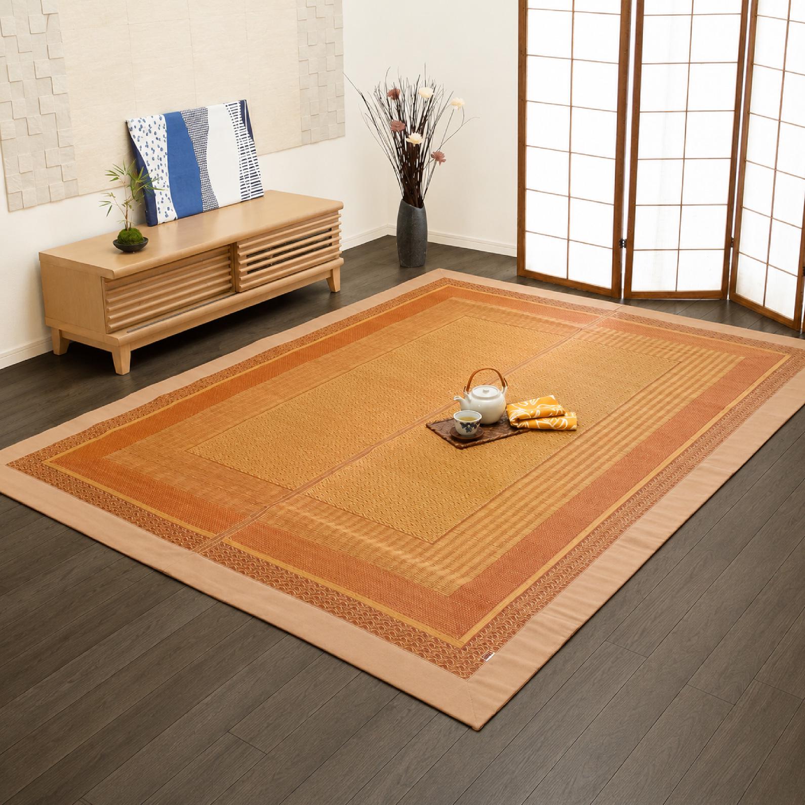 Tatami Mat 100% Japanese Rush Grass, Area Rug Goza Igusa, Beige