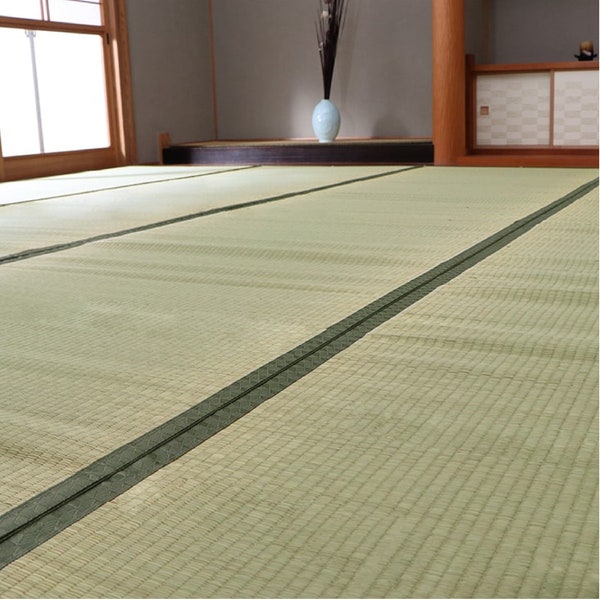 Tatami mat 100% Japanese rush grass, Area rug Goza Igusa, Traditional Sleeping mat, Yoga Zen Natural Material, Craftsman, Made in Japan 1108