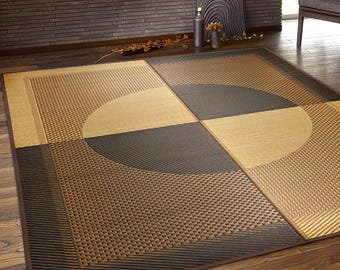 Tatami mat 100% Japanese rush grass, Area rug Goza Igusa, Brown Traditional Sleeping mat, Yoga Zen Natural Material, Made in Japan 2740