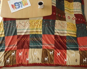Cover for Kotatsu Futon, Washable, Japanese Comforter, Red Quilt Cover Blanket Table Square Rectangle, Futon Craftsman Made in Japan 1419