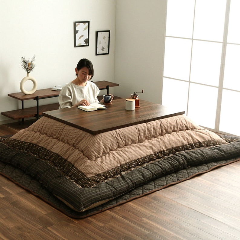 Kotatsu Futon & Mat Set Fluffy Premium Cotton Blanket Table Square