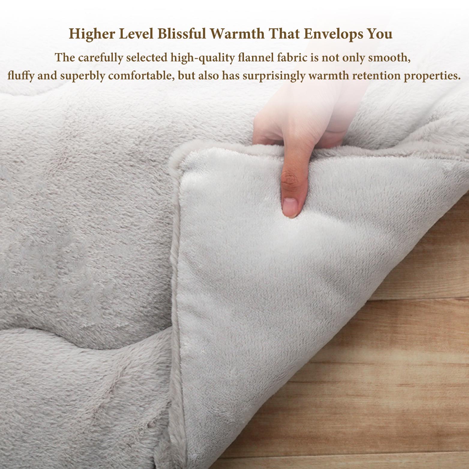 Kotatsu Futon Japanese Comforter Fluffy Gray Cotton Flannel