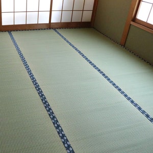 Tatami mat 100% Japanese rush grass, Area rug Goza Igusa, Traditional Sleeping mat, Yoga Zen Natural Material, Craftsman, Made in Japan 1111 image 1
