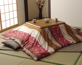 Cover for Kotatsu Futon, Washable, Japanese Comforter, Pink Quilt Cover Blanket Table Square Rectangle, Futon Craftsman Made in Japan 1437