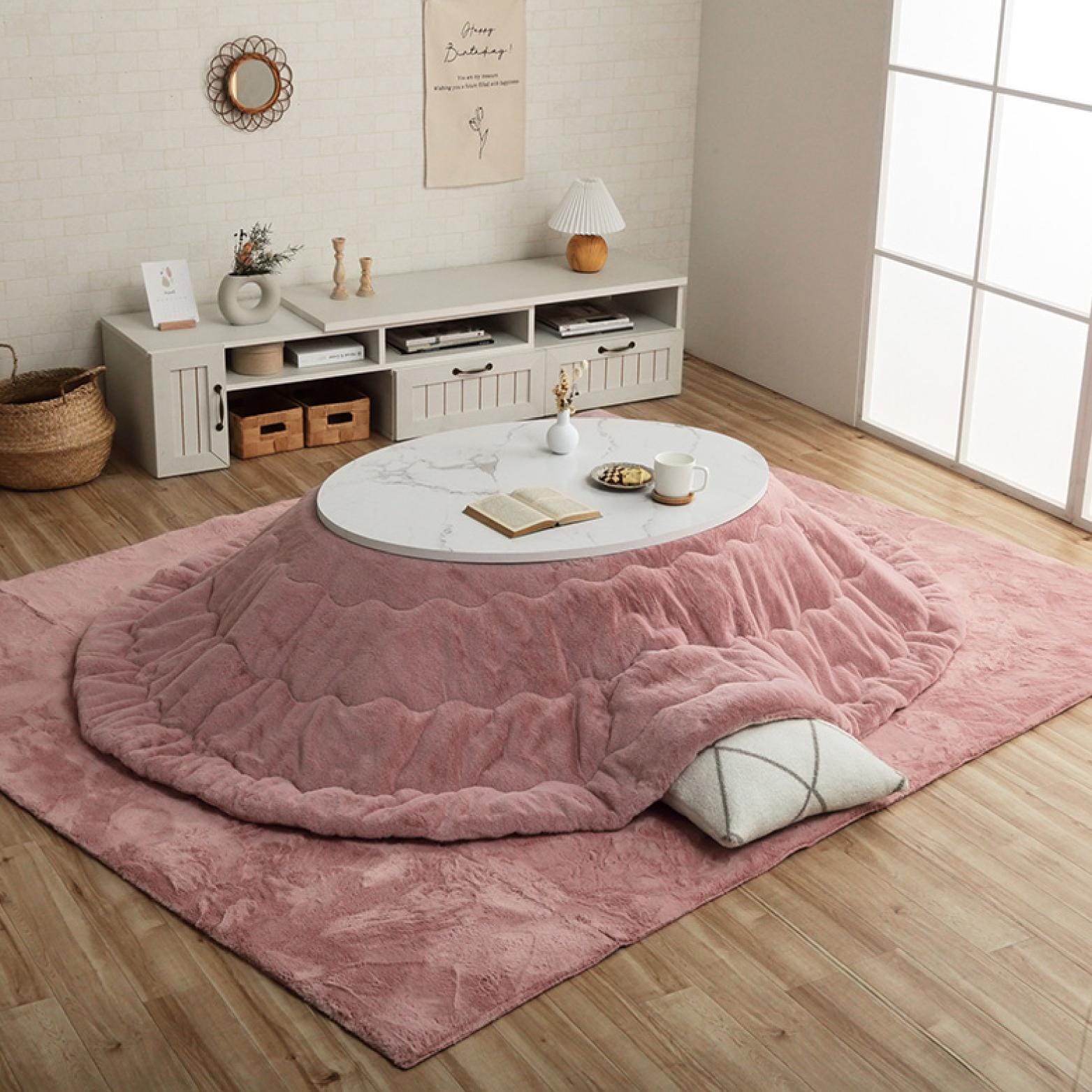 ふわふわkota32♡ Kotatsu Futon Japanese Comforter Fluffy Pink Cotton Flannel