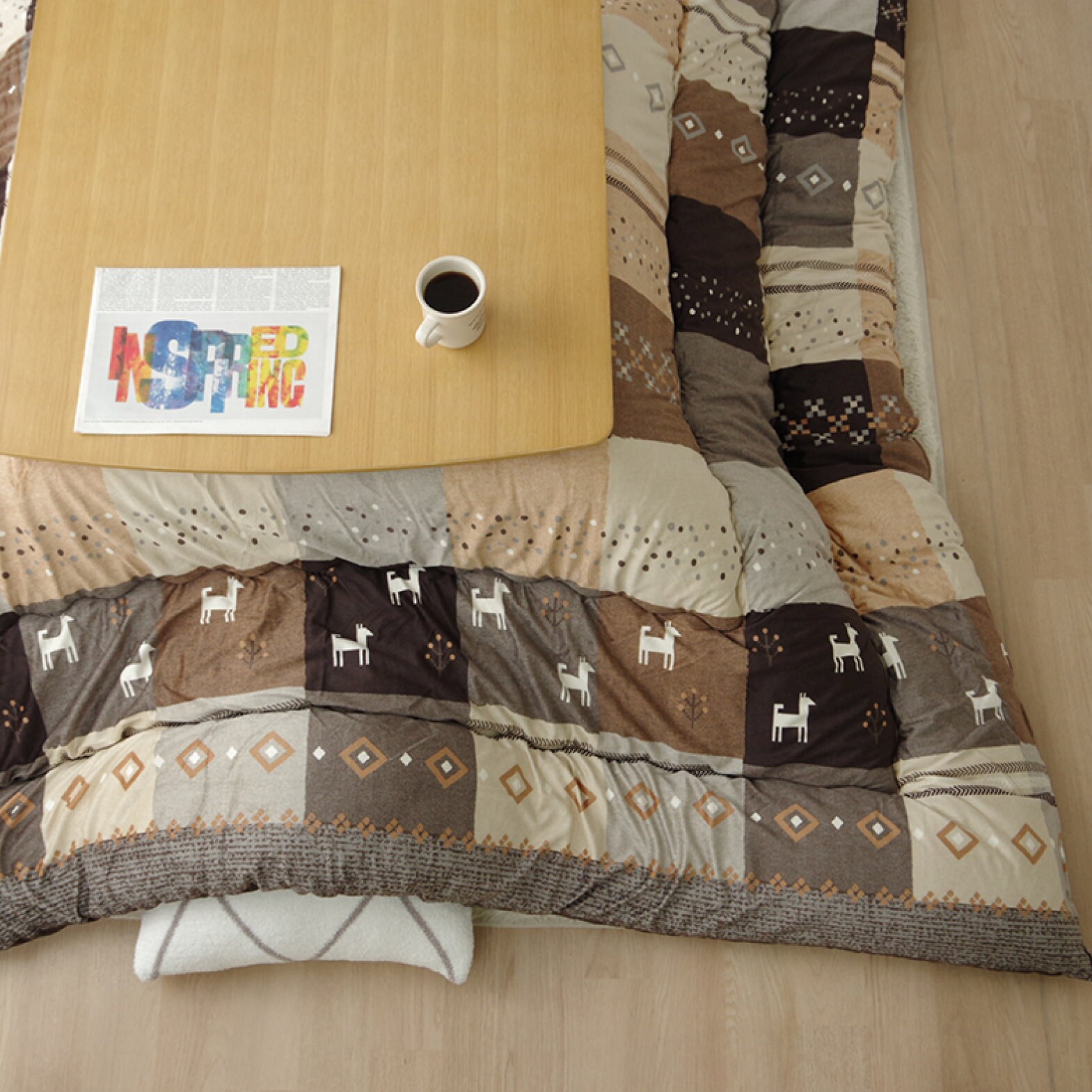 Kotatsu Futon Comforter Premium Cotton Fluffy Table Square