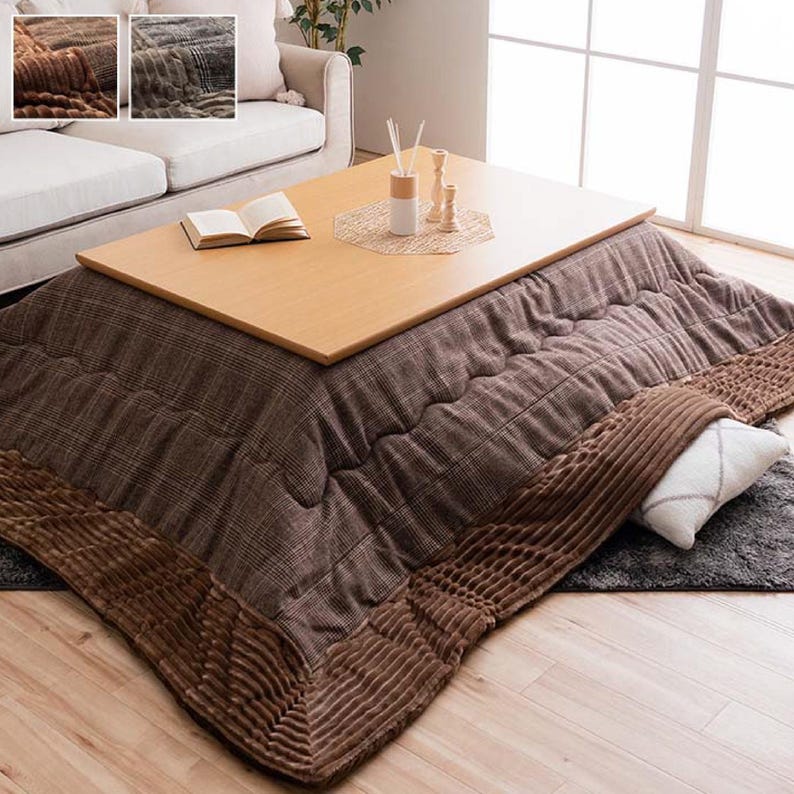 Kotatsu Futon Washable Japanese Comforter Fluffy Cotton Flannel Blanket - Thumbnail 4