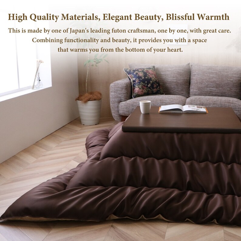 Kotatsu Futon Japanese Comforter Premium Cotton Flannel Fluffy Table