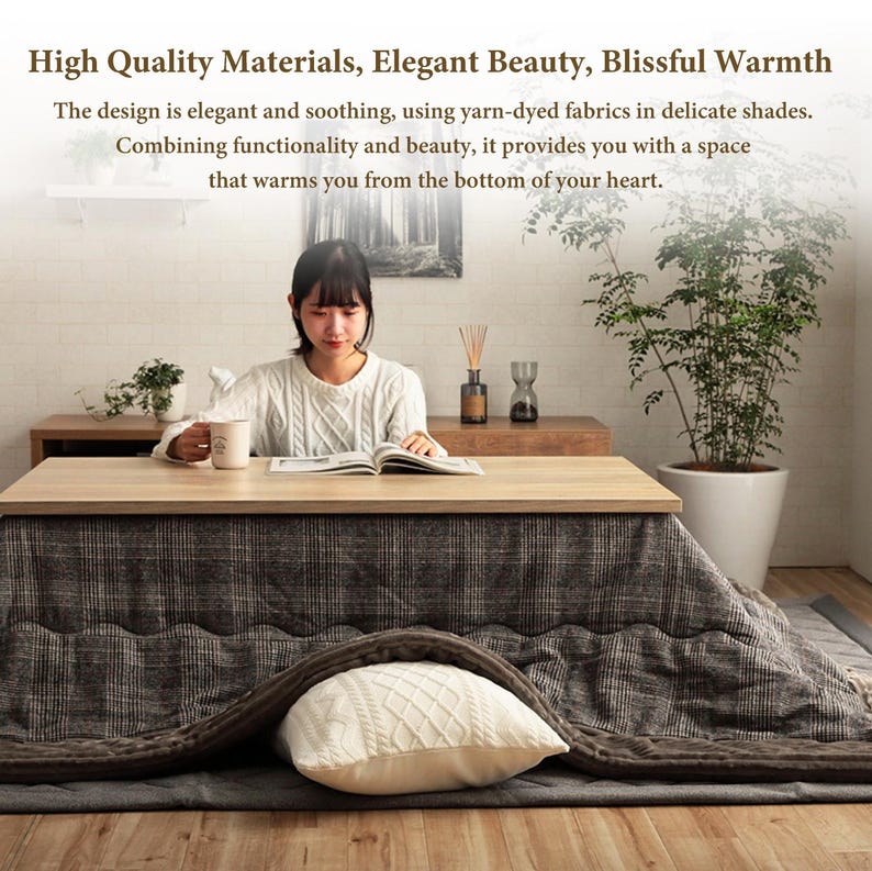 Kotatsu Futon Washable Japanese Comforter Fluffy Cotton Flannel Blanket - Thumbnail 3