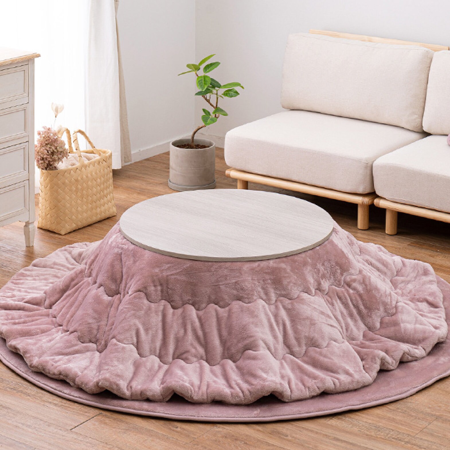 Kotatsu Futon Comforter Flannel Fluffy Washable Simple Blanket Table