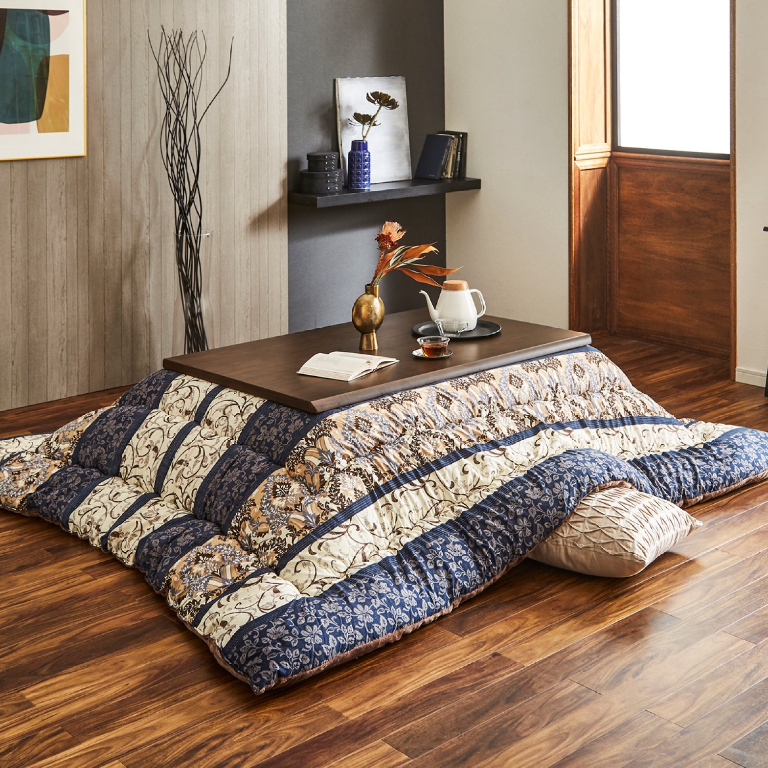 Kotatsu Futon & Mat Set Fluffy Premium Cotton Flannel Blanket Table