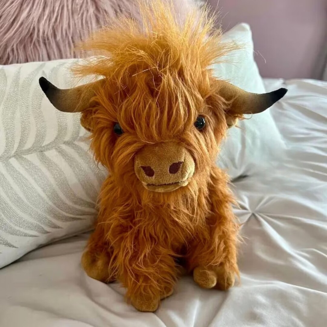 Highland Cow Plush Stuffed Highland Cow Fluffy Cow Toy - Etsy Australia