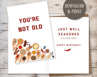 Funny Birthday Greeting Card with Inside Message & Envelope, printable template, instant download, JPEG format, 5x7”