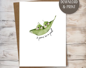 Baby Greeting Card w/ Envelope, printable template, instant download, JPEG format, 5x7”