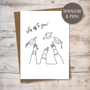 Biglietto d'auguri di laurea con busta, modello stampabile, download istantaneo, formato JPEG, 5x7"