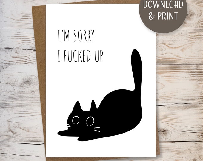 Apology Card Sorry Card I'm Sorry Card - Etsy