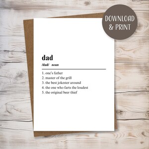 Tarjeta de felicitación de papá con sobre, plantilla imprimible, descarga instantánea, formato JPEG, 5x7"