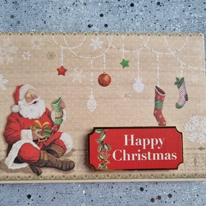 Postal de Natal - tamanho A6 - Feitos à mão - interior branco