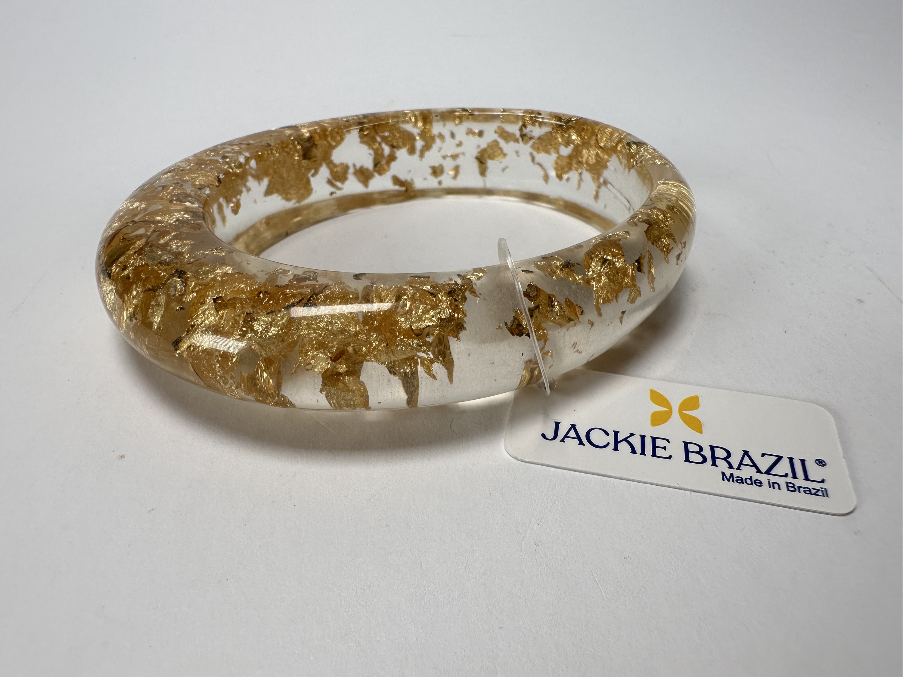 Jackie Brazil solid Oval Gold Flakes 1.3cm Resin Bangle B0040 Etsy Canada