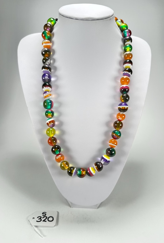 Sobral - Planets "Cosmic Marbles" Studio Creation Resin Necklace ( 000000 )