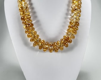 Jackie Brazil &quot;Ana&quot; Gold Flakes Resin Wheels 50cm Necklace ( N0042 )
