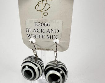 Jackie Brazil &quot;Tiger Stripe&quot; Liquorice Balls Resin Earrings ( E2066 )