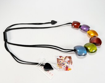 Zsiska - Bellissima 6 Bead New Spectrum Resin Necklace