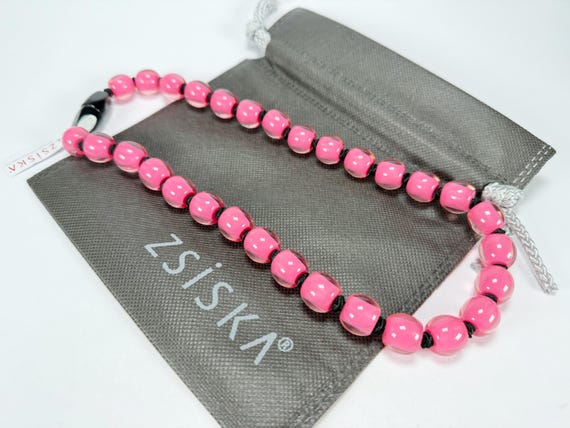 Zsiska - Colourful Beads 30 Bead Hot Pink Resin Necklace