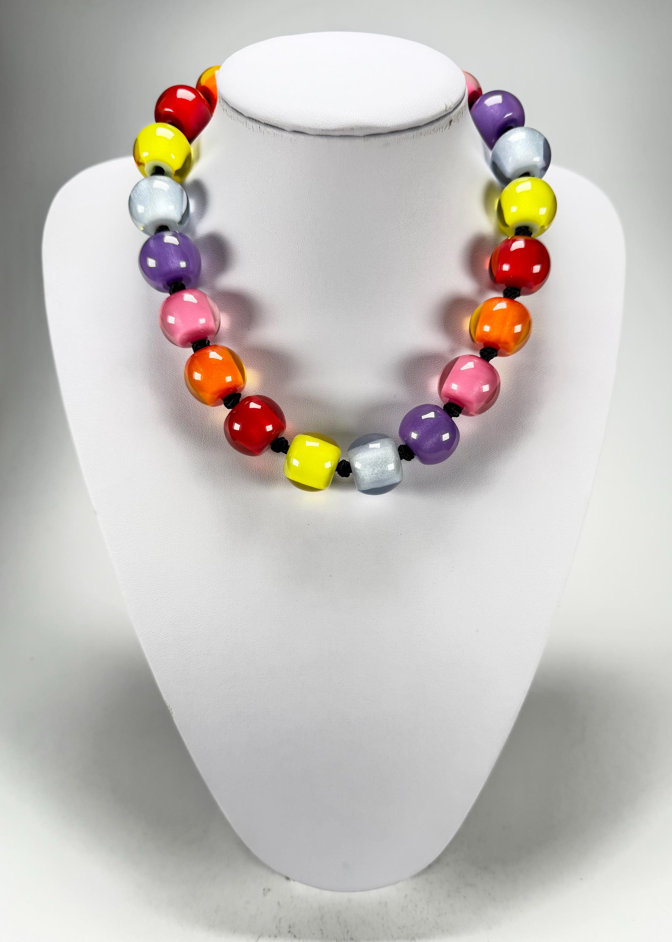 アクセサリー Colorful Zsiska - Colourful Beads 20 Bead Spectrum Resin Necklace