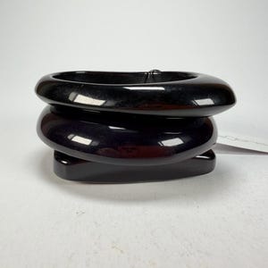 Sobral - Studio "Stacker " 3 Black Resin Solid Bangle Set ( 005161 )