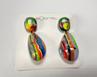 Boucles D'oreilles Du Créateur Brésilien SOBRAL, Belle Paire Unique Et Stylée, Neuves Sans Emballage