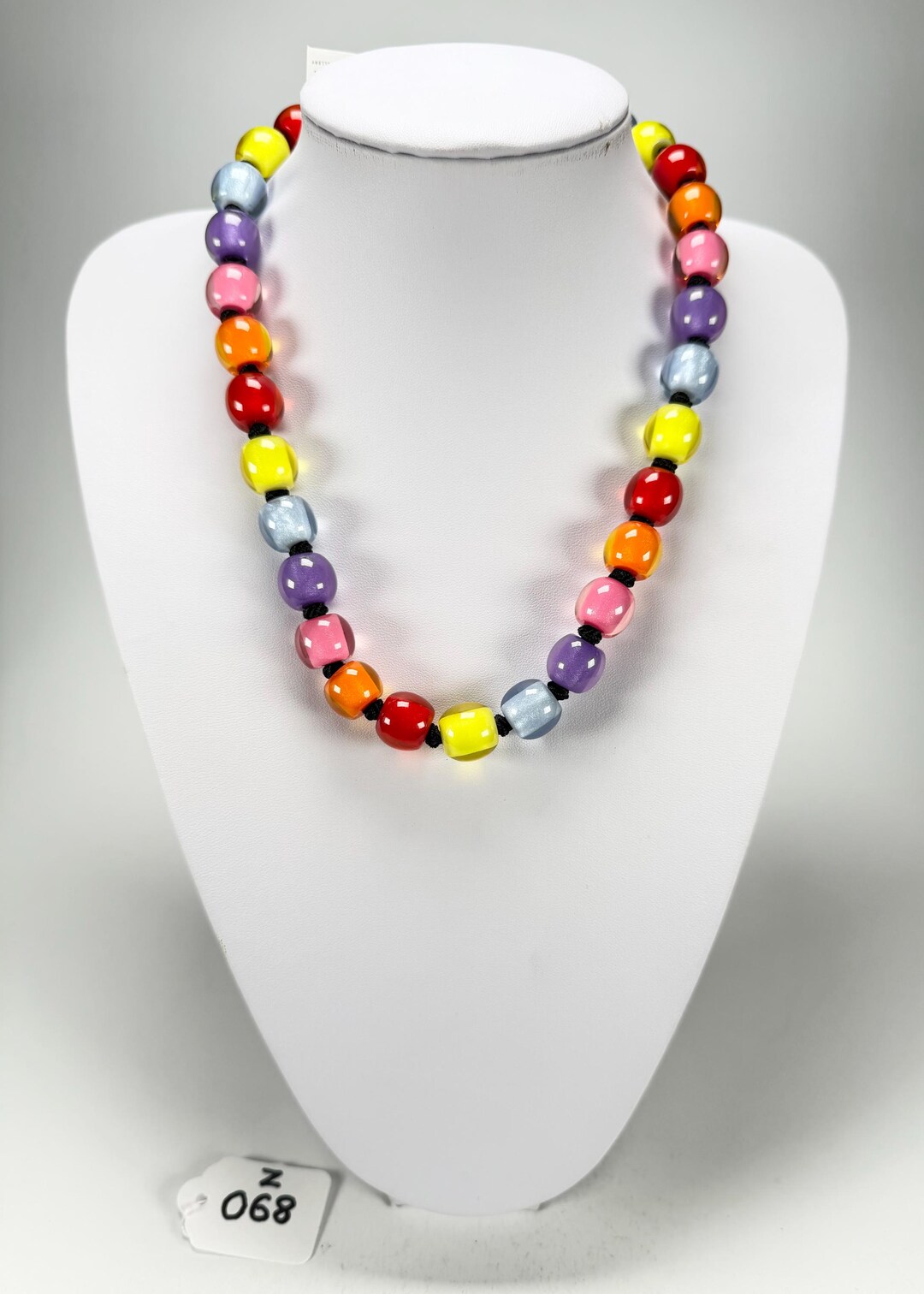 Zsiska - Colourful Beads 30 Bead Spectrum Resin Necklace ...