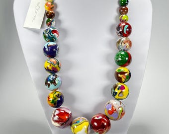 Sobral - Planets &quot;Jupiter&quot; Pollock Resin Necklace ( 005453 )