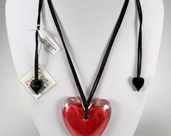 Zsiska - Luxus Pink Heart Pendant Resin Necklace ( 6350205PINKQ00