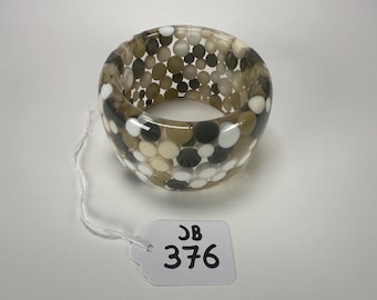Jackie Brazil Sobral &quot;Petit Balls&quot; Cream Mix Stunning Resin 5cm Bangle ( B2521 )