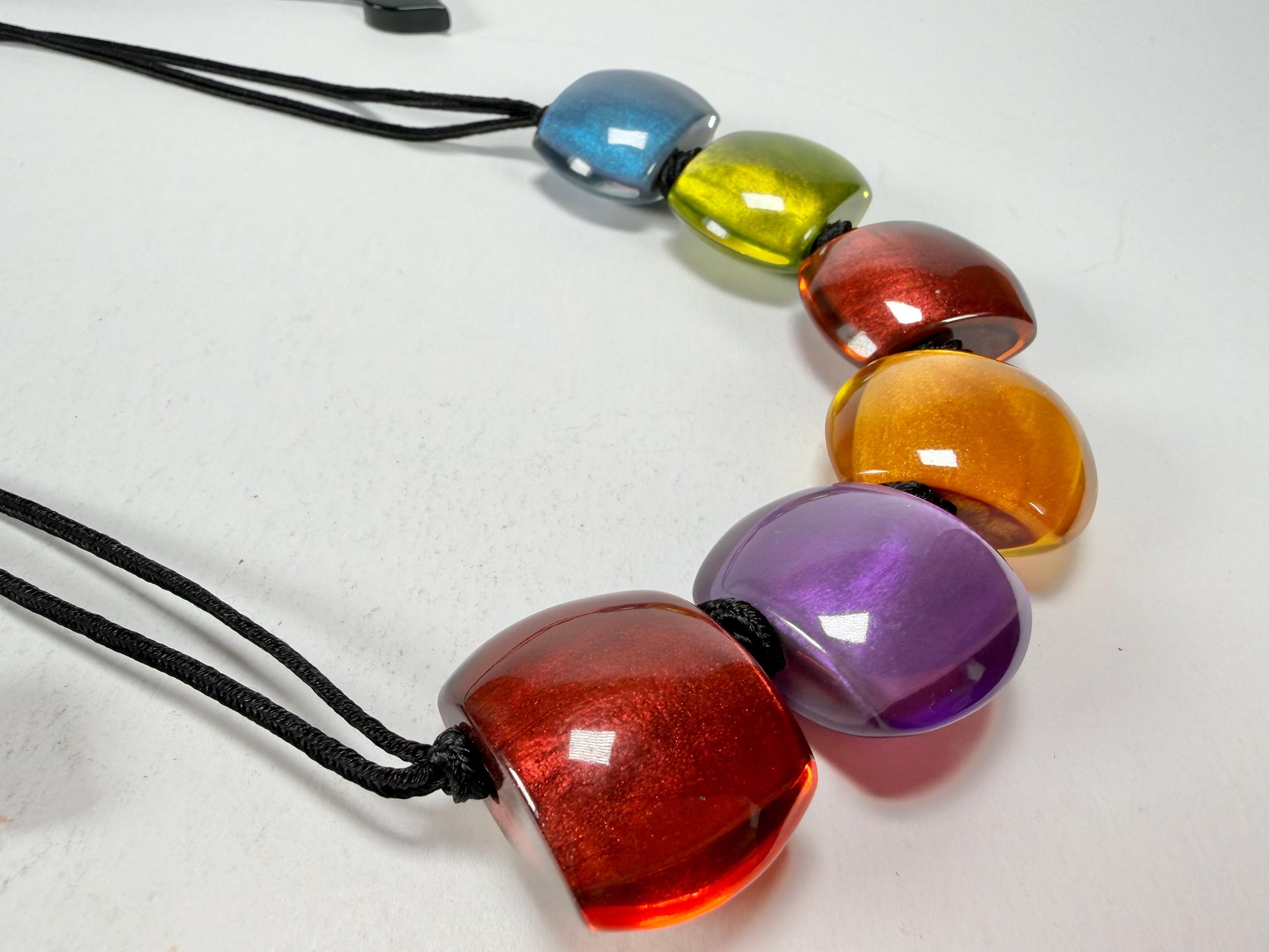 Zsiska - Bellissima 6 Bead New Spectrum Resin Necklace