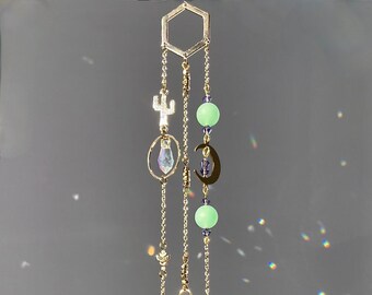 Crystal Prism Suncatcher | Boho Decor | Hanging Decoration | Rainbow Prisms | Crystal Gifts | Valentine&#39;s Gift for Her | Window Wall Decor