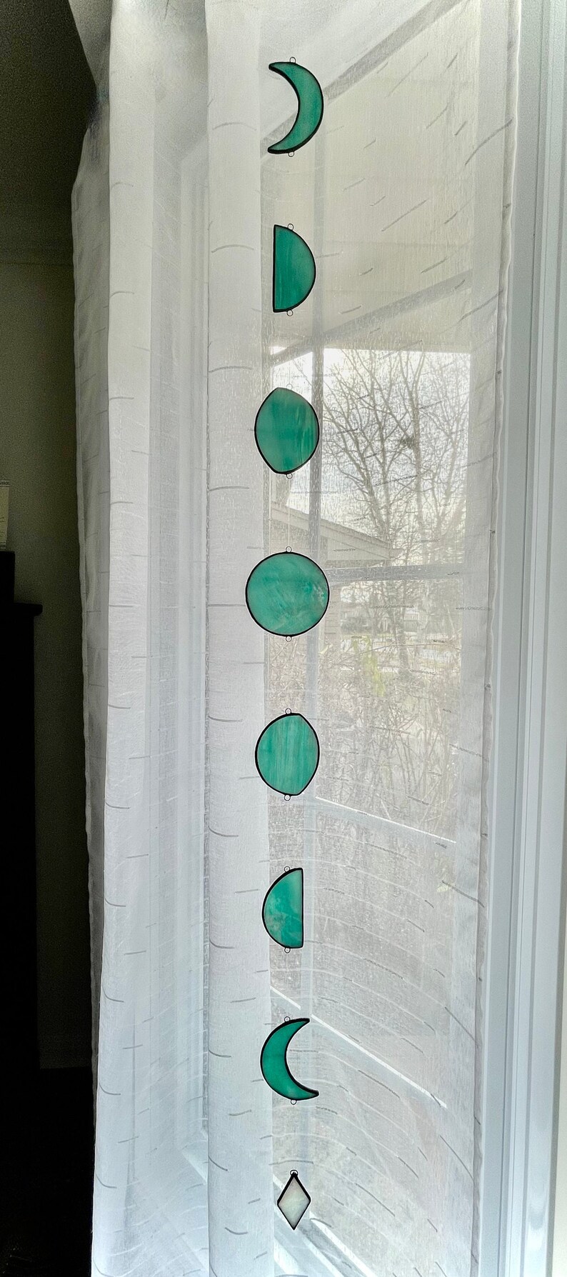 Stained Glass Moon Phases | Window Hanging Decoration | Glass ...