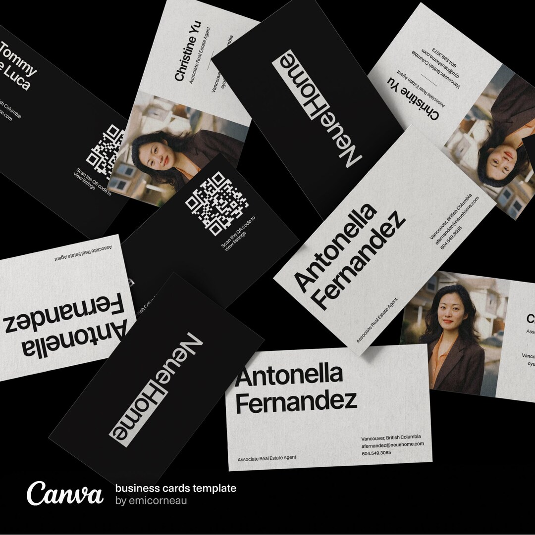 Canva Real Estate Business Cards Easily Printable Customizable