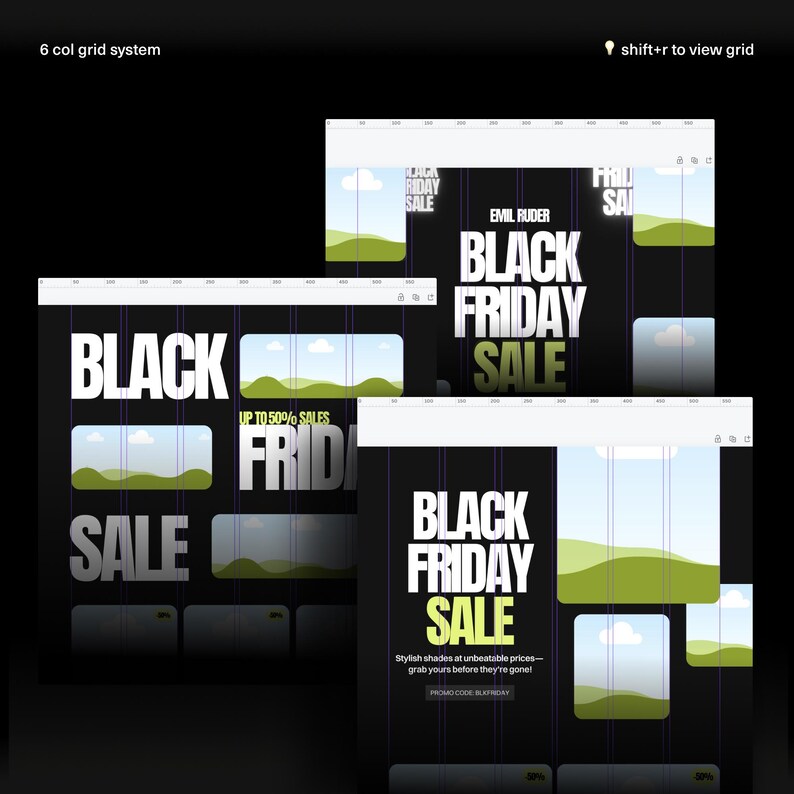 Black Friday Email Templates Marketing Newsletter Designs (editable