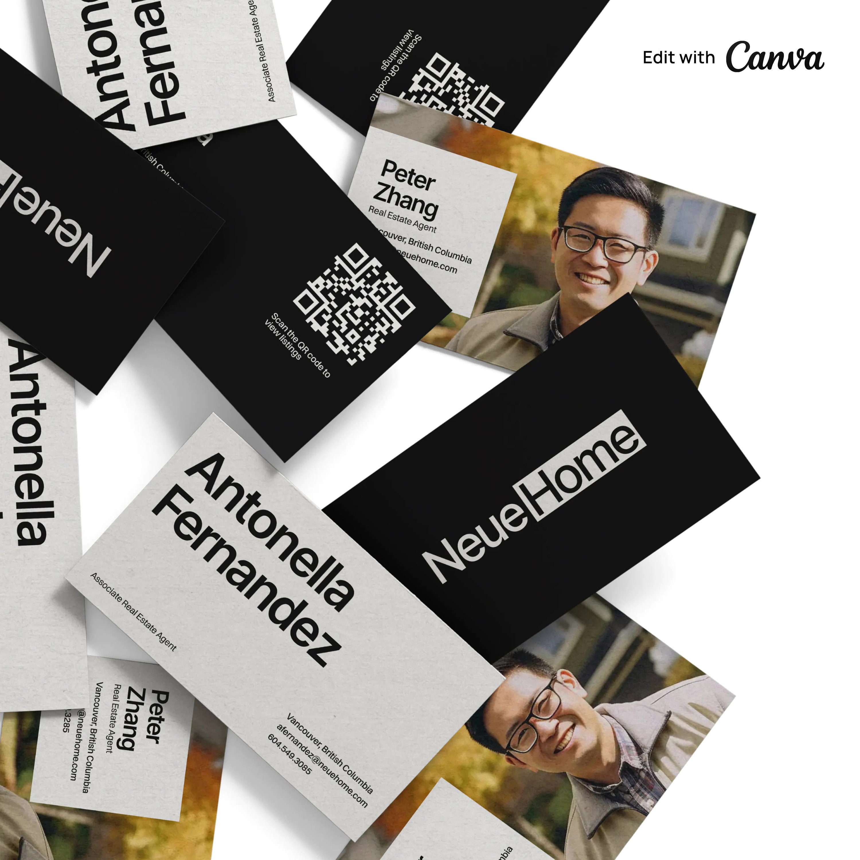 Canva Real Estate Business Cards Easily Printable Customizable