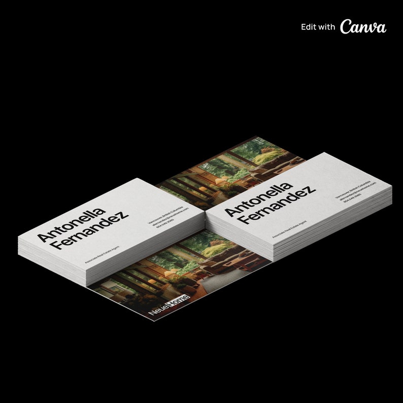 Canva Real Estate Business Cards Easily Printable Customizable