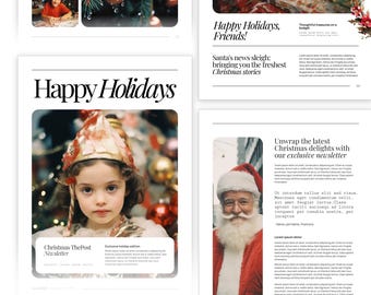 Christmas Newsletter Template | Retro Holiday Design (Editable in Canva)