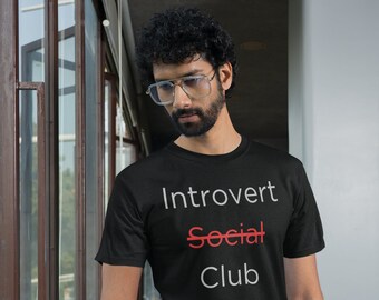 Camiseta divertida del club social Introvertido, camiseta sarcástica para hombres y mujeres antisociales, camiseta de regalo para introvertidos, personas introvertidas, corte clásico